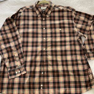 Orvis Men’s button down long sleeve shirt, size xxl. Plaid. Cotton.